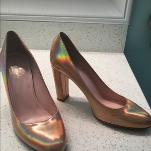 Kate spade pink holographic heels